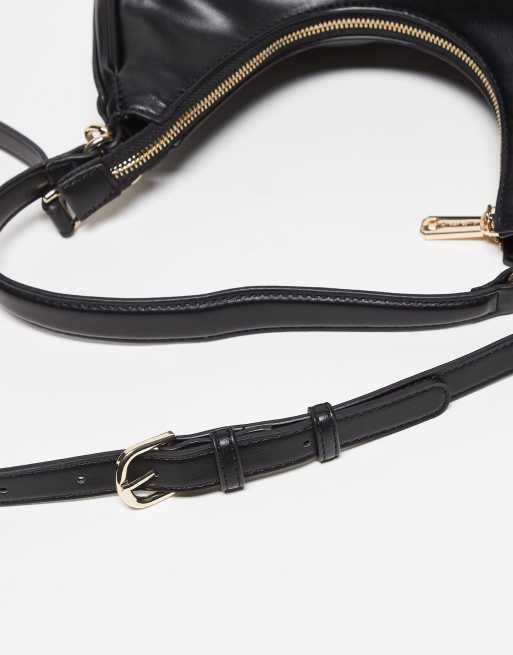 Valentino Clio Re crescent shoulder bag with crossbody strap in black, 2 of 3