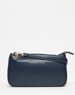 Valentino - Clio Re - Minimalistische Schultertasche in Mitternachtsblau mit Umhängeriemen