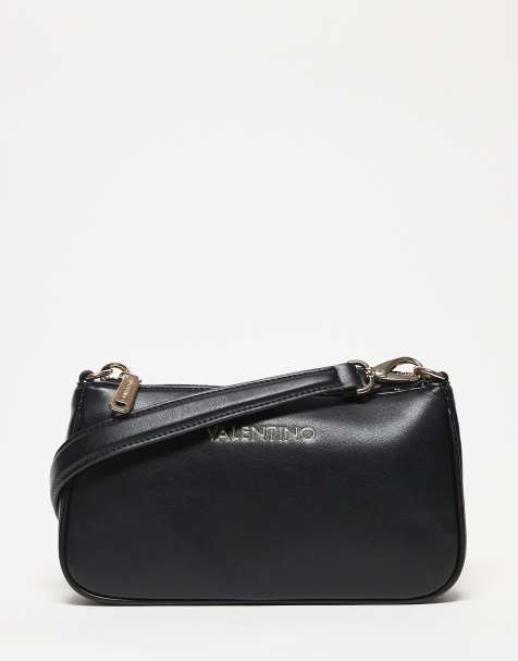 Valentino - Clio Re - Sort minimalistisk skuldertaske med crossbody-strop - view 1