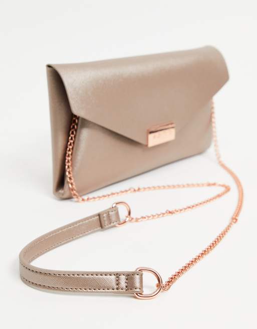 Valentino - Clutch-taske i rosaguld med kæderem, 4 af 4