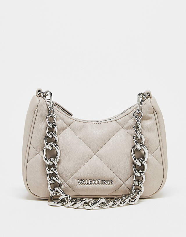 Valentino Bags - Valentino cold quilted chain detail bag with detachable crossbody strap in beige