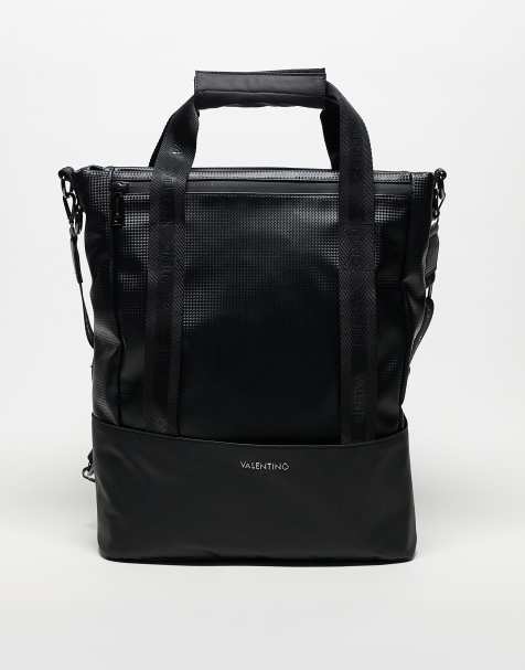Valentino cosmos large nylon tote bag with crossbody strap in black  - view 1