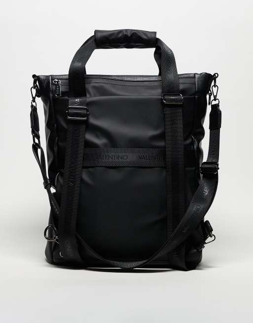 Valentino cosmos large nylon tote bag with crossbody strap in black , 3 of 3