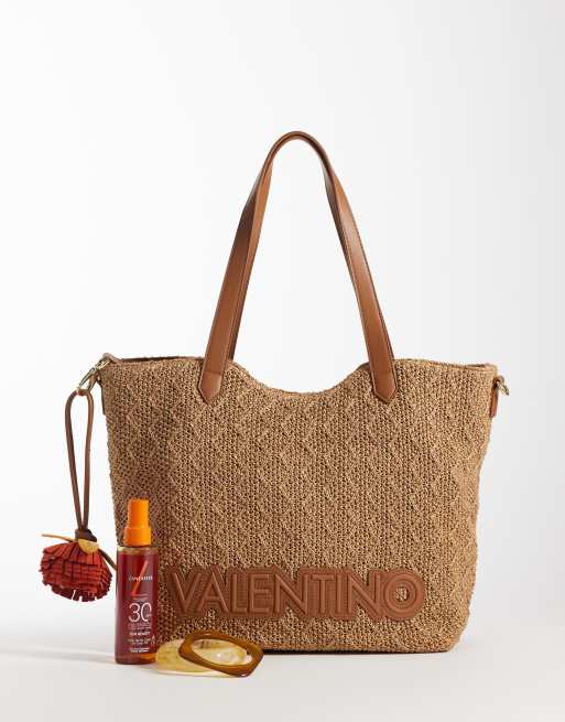 Valentino Courmayeur crochet slouch shoulder bag in tan , 2 of 4