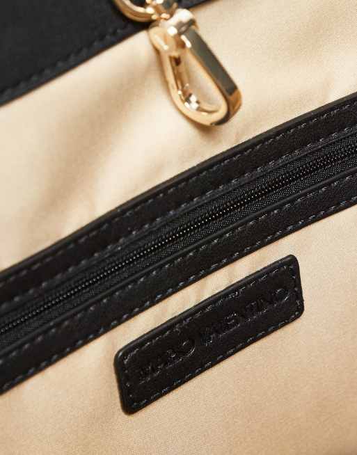 Valentino covent shopper bag with removable pouch in black & natural, 2 of 4
