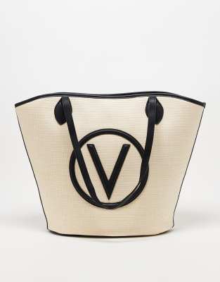 Valentino - Covent - Shopper-Tasche in Schwarz und Natur mit herausnehmbarem Beutel