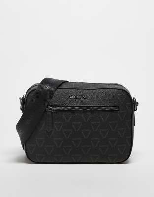 Valentino Bags Valentino Delta logo print crossbody bag in black