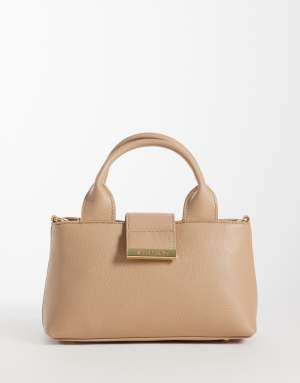 Valentino Dione Re structured top handle bag in neutral beige