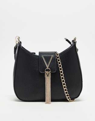 Valentino Bags Valentino Divina baguette shoulder bag with tassle detail in black