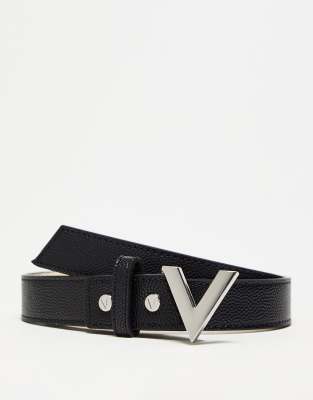 Valentino Bags Valentino Divina belt in black with silver V
