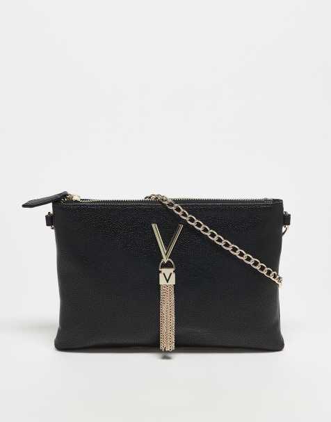 Valentino divina clutch bag in black and gold - view 1