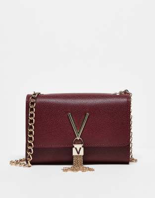 Valentino Valentino divina crossbody flapover bag in burgundy-Red