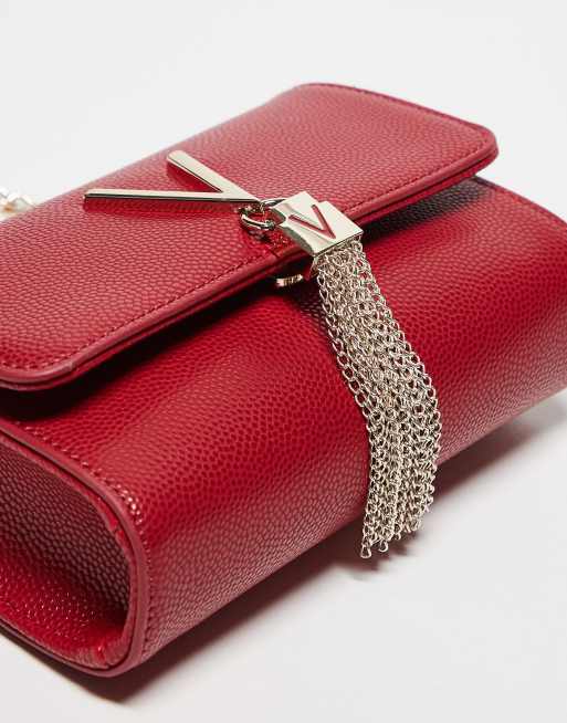 Valentino Divina Crossbody tas met flap en kwastje in rood ASOS