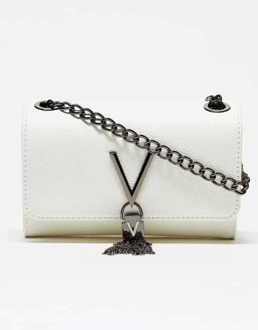 Valentino - Divina - Crossbody tas met gevouwen flap en kwastje in wit