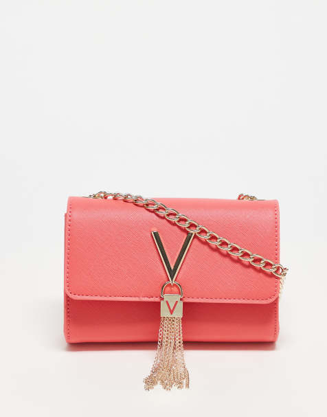 Valentino – Divina – Jasnoróżowa torebka crossbody z frędzlami - view 1