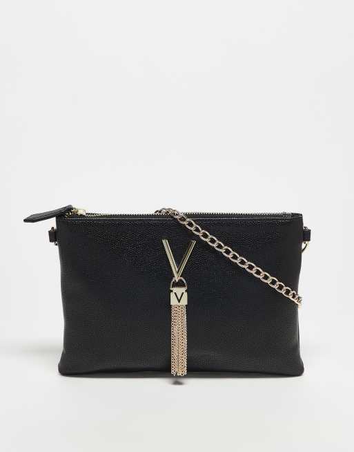 Valentino - Divina - Pochette nera con dettagli dorati 
