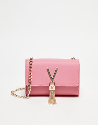 Valentino - Divina - Umhängetasche in Pink mit Umschlag und Quastendetail-Rosa