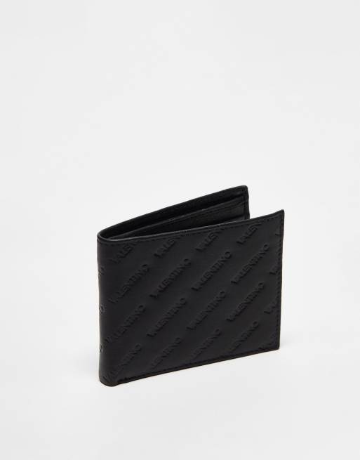 Valentino - Drop - Portefeuille à deux volets avec logo - Noir