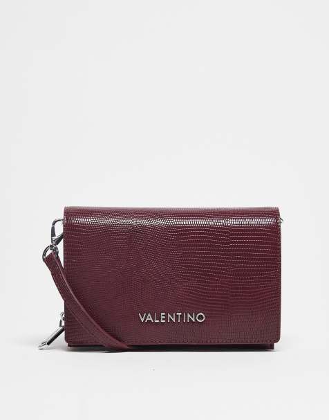Valentino - Ember - Borsa a tracolla bordeaux effetto coccodrillo - view 1