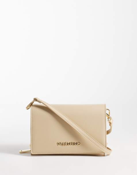 Valentino ember classic flap crossbody-taske i creme - view 1