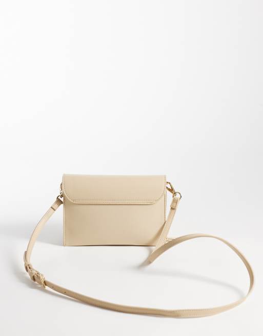 Valentino ember classic flap crossbody-taske i creme, 4 af 4