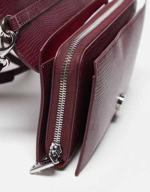 Valentino Ember crossbody bag in burgundy croc - BURGUNDY, 3 of 3