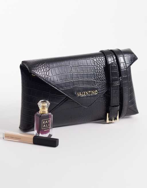 Valentino Emera croc textured envelope clutch bag with 