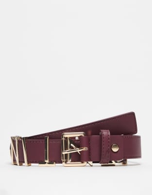 Valentino Valentino Emma winter belt in burgundy and gold - BURGUNDY-Red
