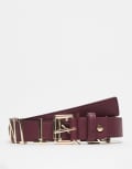 [Valentino] Valentino Emma winter belt in burgundy and gold-Red S BURGUNDY