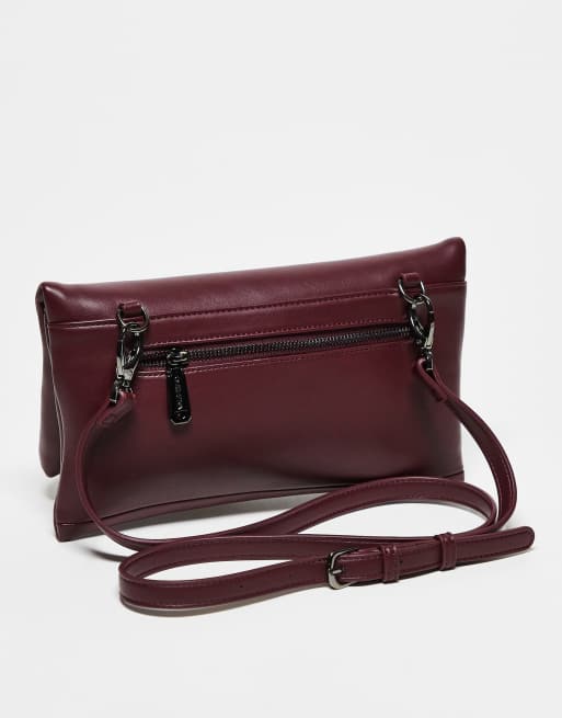 Valentino – Encanta – Bordowa kopertówka z paskiem, 3 z 3