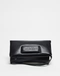 [Valentino] Valentino Encanta clutch bag with strap detail in black No Size BLACK