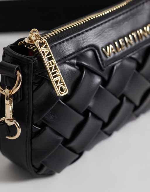 Valentino – Ennis – Schultertasche in Schwarz mit Webstruktur, 3 von 4