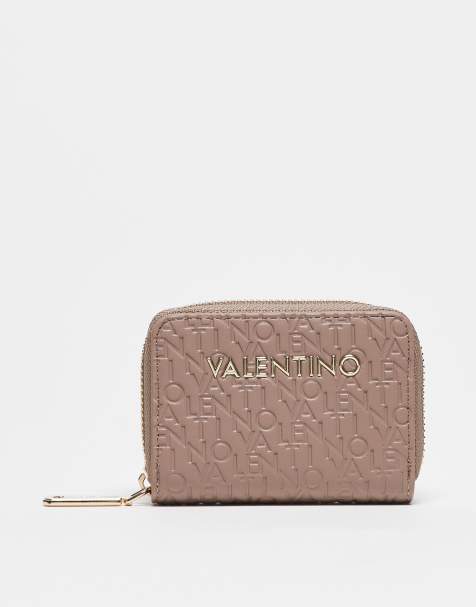 Valentino - Falak Re - Portafoglio tortora con zip - view 1