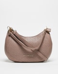 [Valentino] Valentino Falak Re saddle shoulder bag with detachable crossbody strap in taupe-Brown No Size BROWN