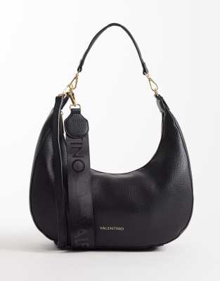 Valentino - Fall Re - Große Schultertasche in Schwarz mit Umhängeriemen