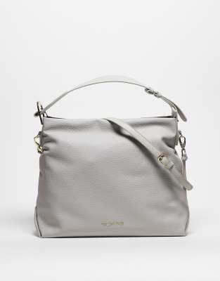 Valentino – Farrah – Gräddvit slouchy toteväska med texturerat axelband 