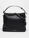 [Valentino] Valentino Farrah slouch textured shoulder tote bag in black No Size BLACK