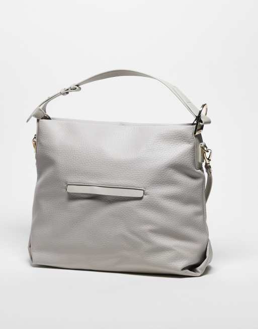 Valentino Farrah slouch textured shoulder tote bag in off white, 3 of 3