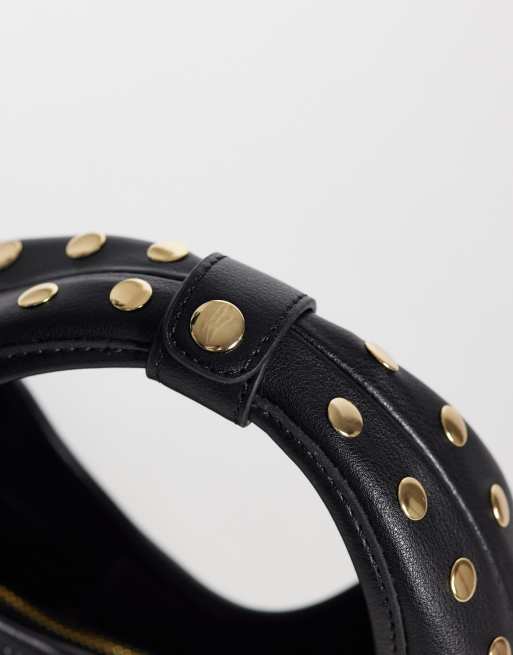 Valentino - Florayne - Borsa a mano nera con borchie, 3 di 4