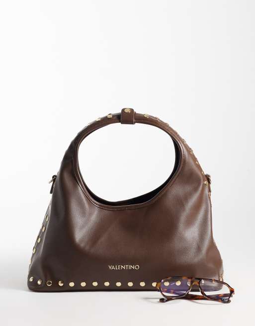 Valentino florayne studded shoulder bag in chocolate brown, 2 of 4