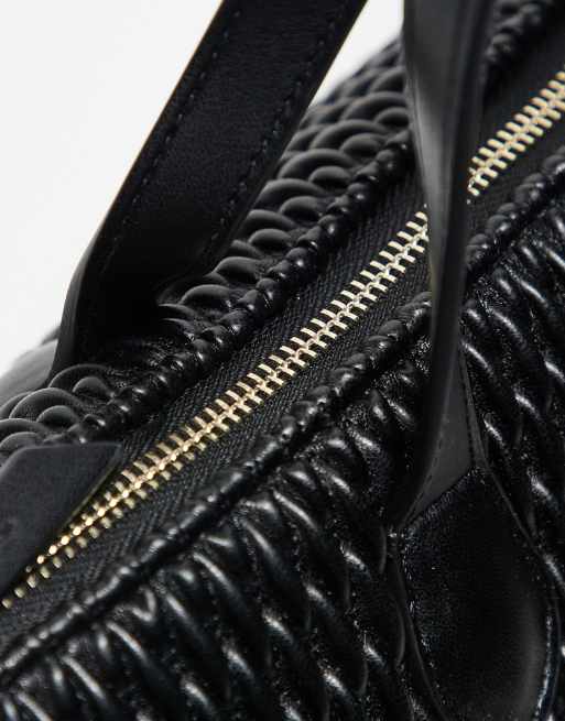 Valentino – Frequency – Czarna teksturowana torba shopperka typu tote , 2 z 3