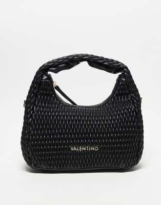 Valentino - Frequency - Strukturierte Handtasche in Schwarz mit Umhängeriemen