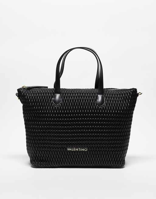 Valentino – Frequency – Svart toteväska i shoppingstil med textur 