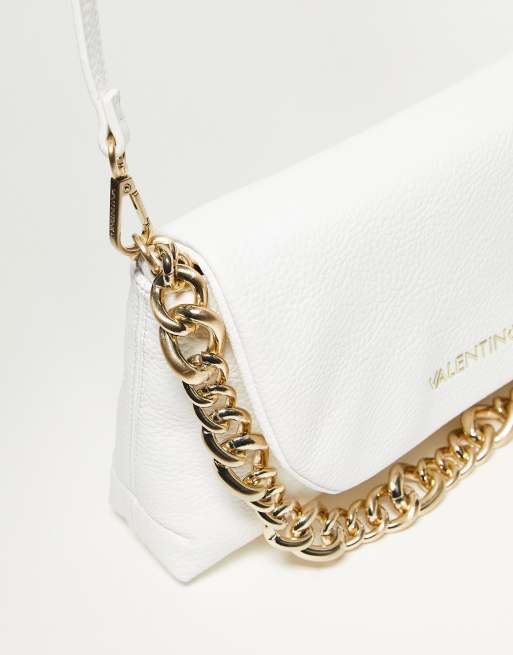 White valentino bag with gold online chain