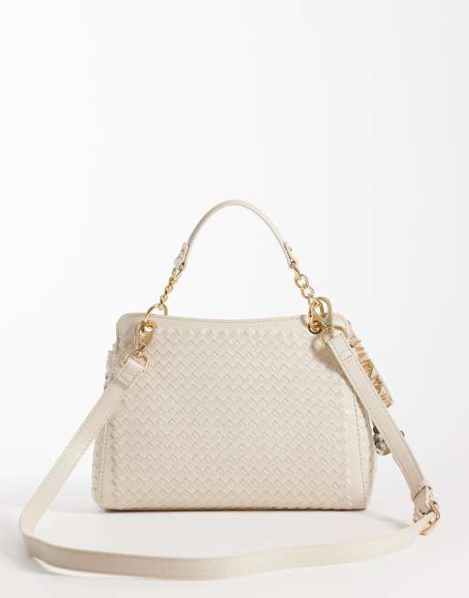 Valentino Gea woven top handle bag in cream - CREAM, 4 of 4