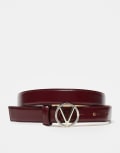 Valentino Hampton belt in burgundy and gold