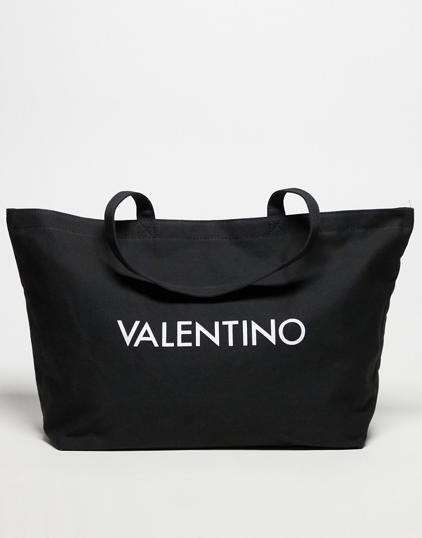 Valentino inwood canvas shopper bag in black