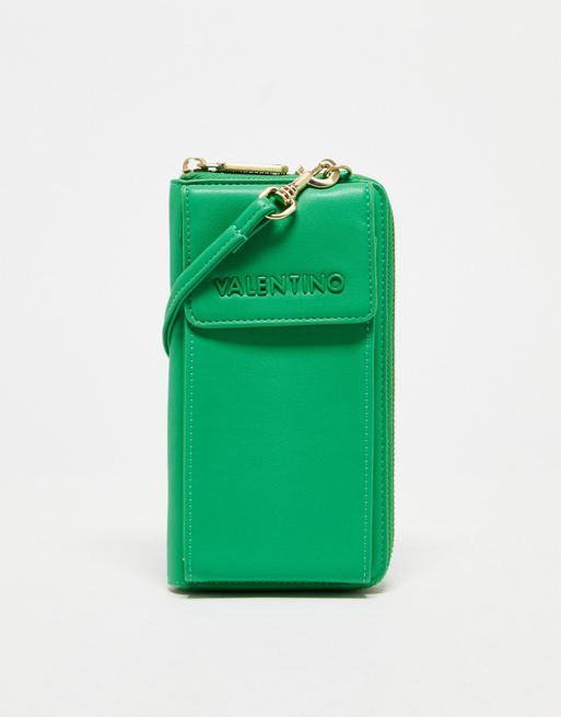 valentino Rouches ipanema crossbody phone holder in green