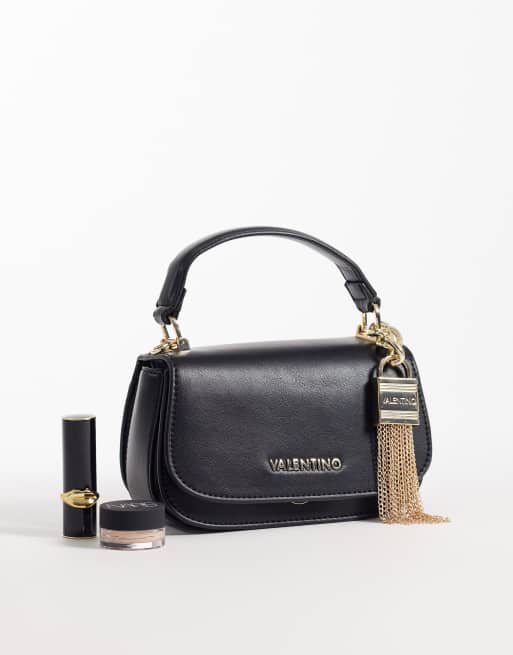 Valentino Iride top handle bag with detachable crossbody strap and gold hardware in black, 2 of 4