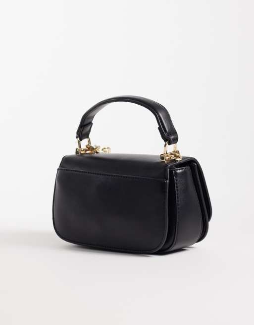 Valentino Iride top handle bag with detachable crossbody strap and gold hardware in black, 4 of 4